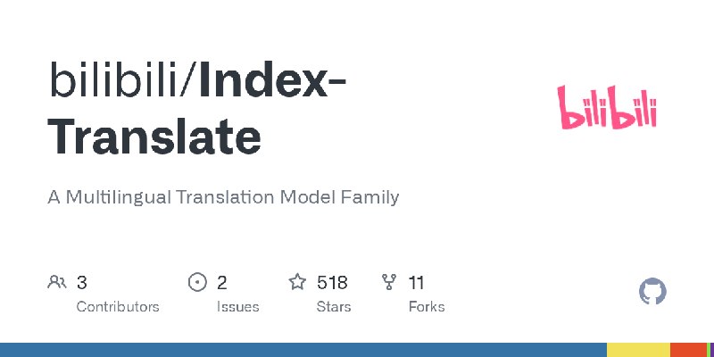 GitHub - bilibili/Index-Translate: A Multilingual Translation Model Family