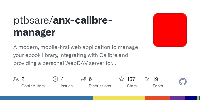 GitHub - ptbsare/anx-calibre-manager: A modern, mobile-first web application to manage your ebook library, integrating with Calibre…