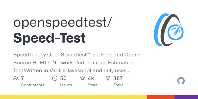 GitHub - openspeedtest/Speed-Test: SpeedTest by OpenSpeedTest™ is a Free and Open-Source HTML5 Network Performance Estimation Tool…