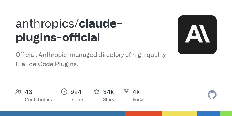 GitHub - anthropics/claude-plugins-official: Official, Anthropic-managed directory of high quality Claude Code Plugins.